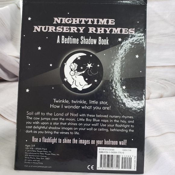 Nighttime Nursery Rhymes A Bedtime Shadow Story Book Peter Pauper Press 2010 - Picture 3 of 8